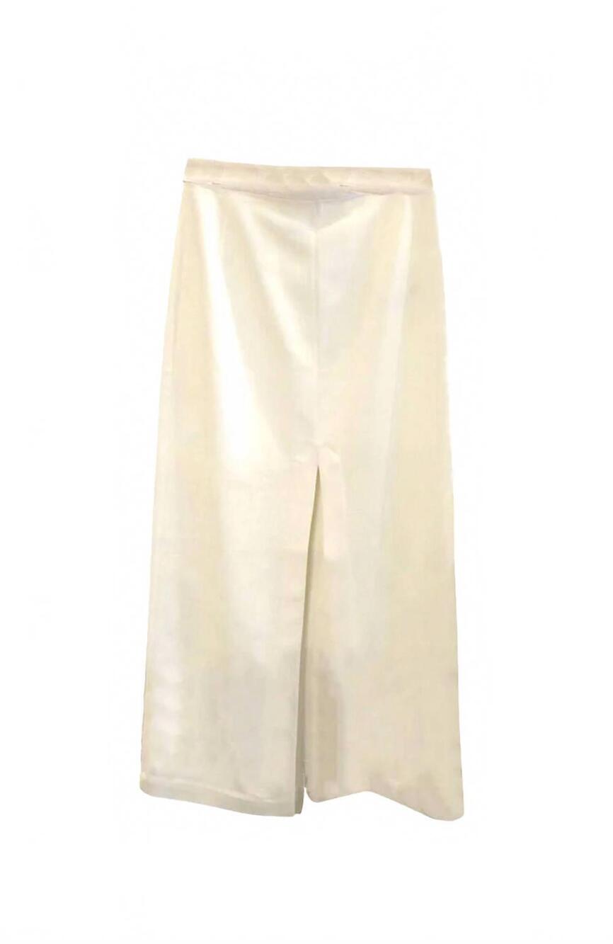 NEW DIOMI women's front slit denim pencil skirt in white
